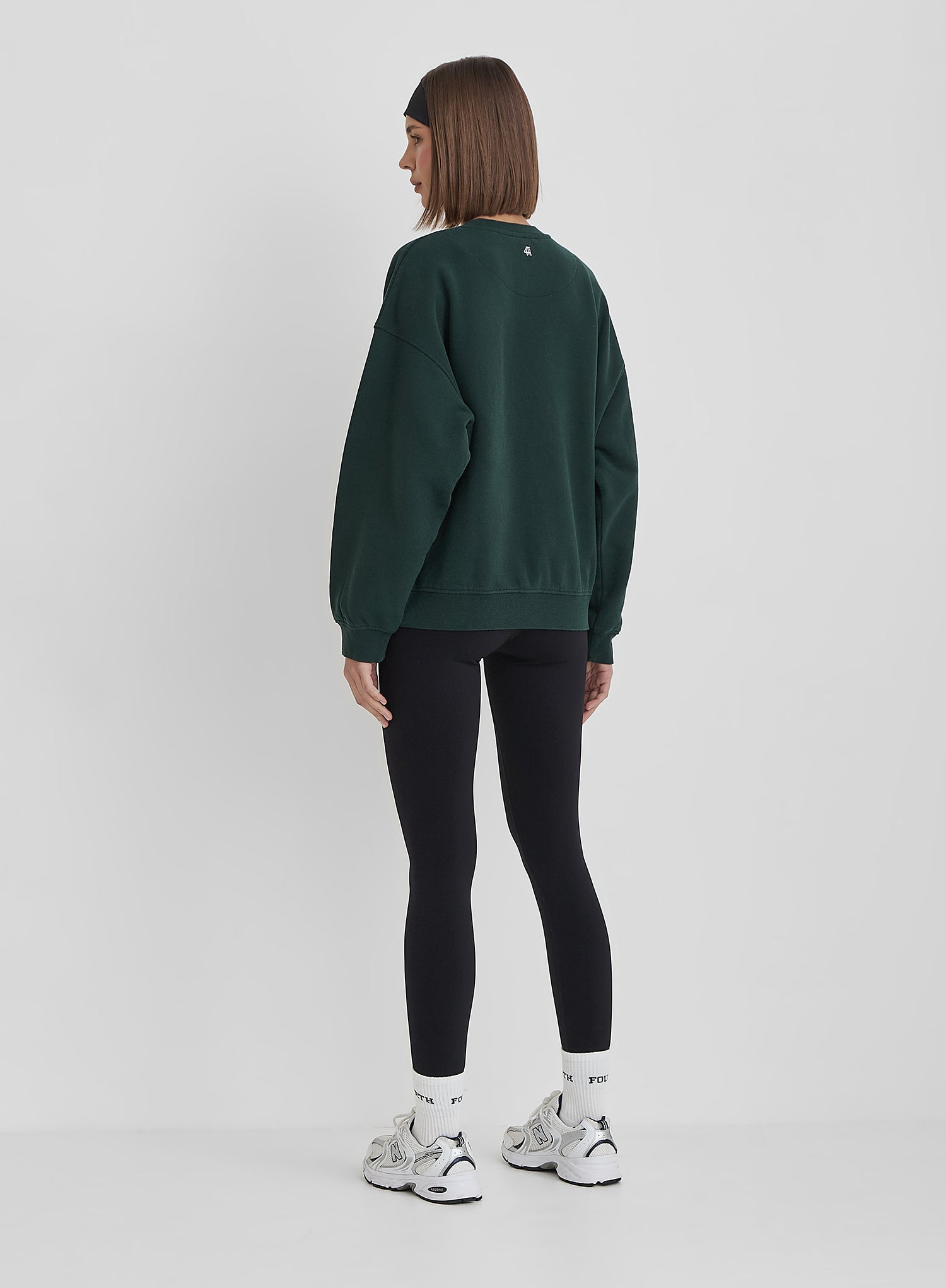 Green Distressed Sunday Slogan Oversized Sweatshirt